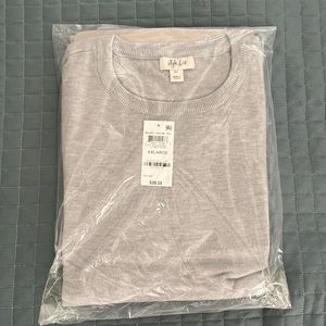 NWT Style & Co Women's Long-Sleeve Crewneck Sweater - Light gray